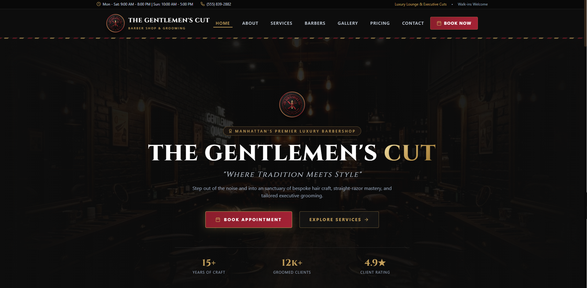 The Gentlemen's Cut website