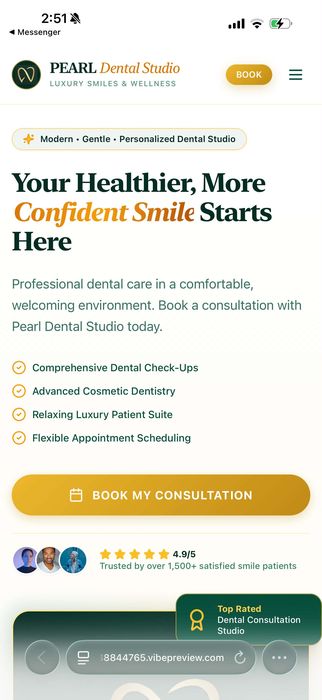 Pearl Dental Studio website built in GoHighLevel