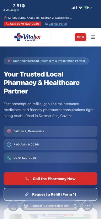 Vitalyx Pharmacy website built in GoHighLevel